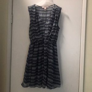 Blue and white patterned summer dress